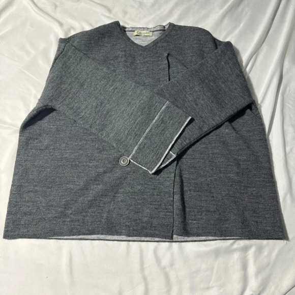 Cocogio Sweaters - Cocogio Wool Blend Cardigan  Sweater Relax Fit cropped Button Up Grey Size Large